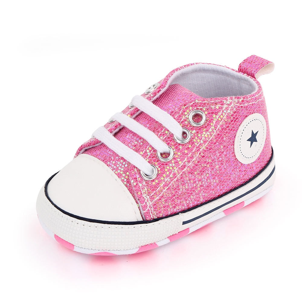 Fashionable Bling Canvas Shoes for Baby Girls - Soft Sole Toddler Sneakers Toyland EU