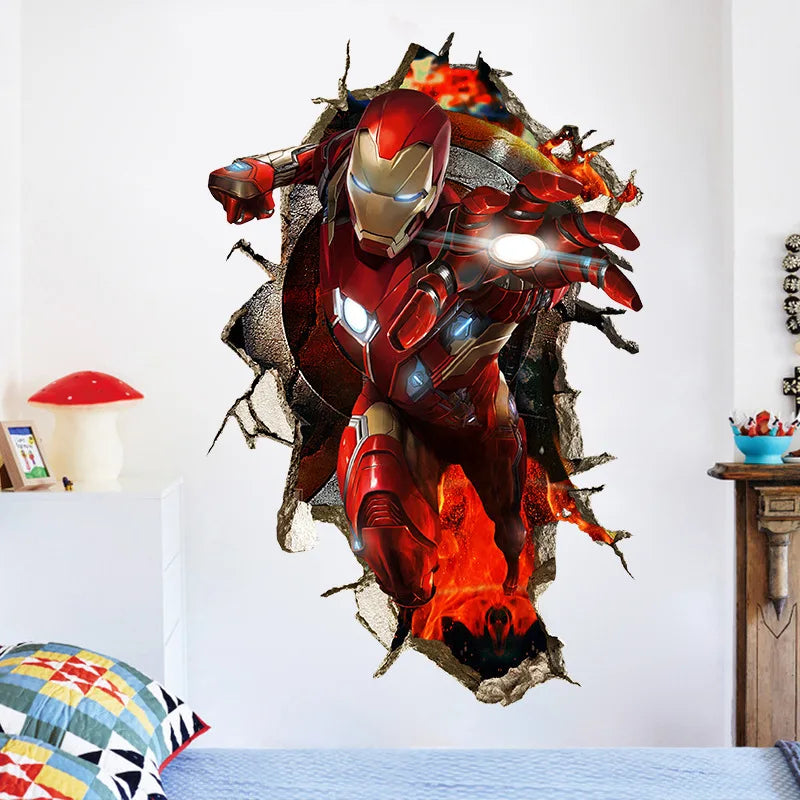 3D Wall Sticker | Avengers Theme | 60x40 cm | Hulk Iron Man Captain America Thor