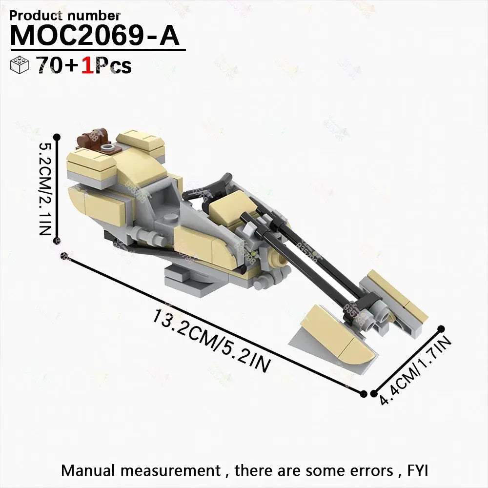 MOC Space Wars Movie Series Interplanetary Flying Motorcycle Combat Robot Airship Scout Building Blocks DIY Brick Kids Toy Gifts - ToylandEU