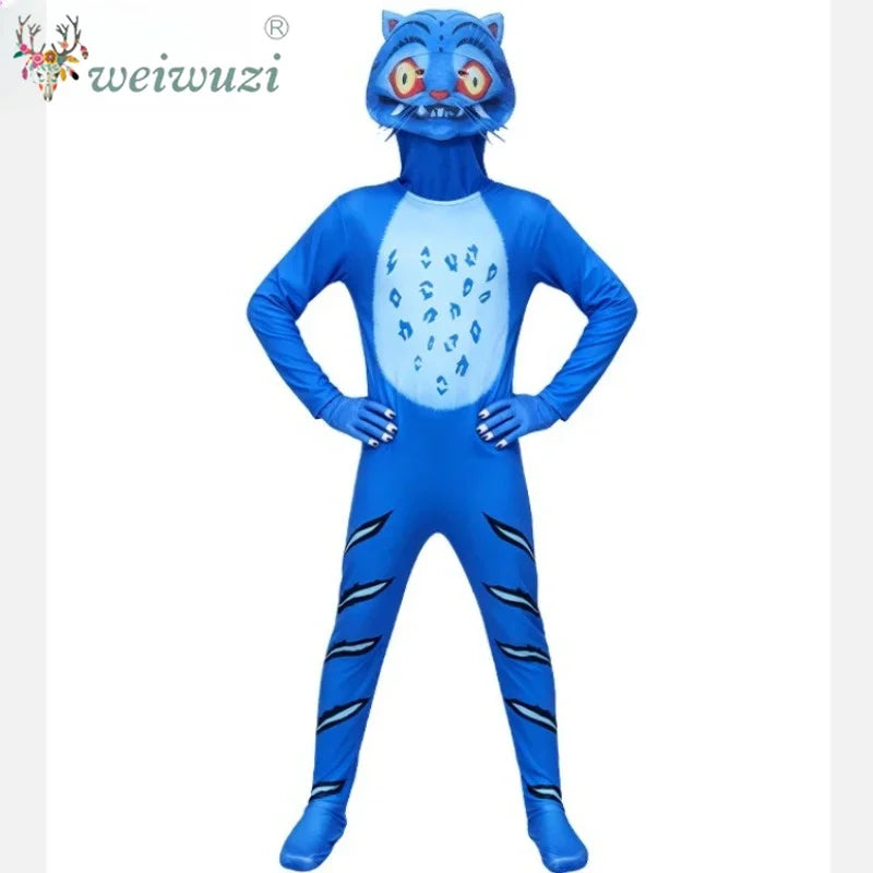 Kids Cosplay Costume | Tiger Animal Suit | Polyester Blend | Boys Girls Set