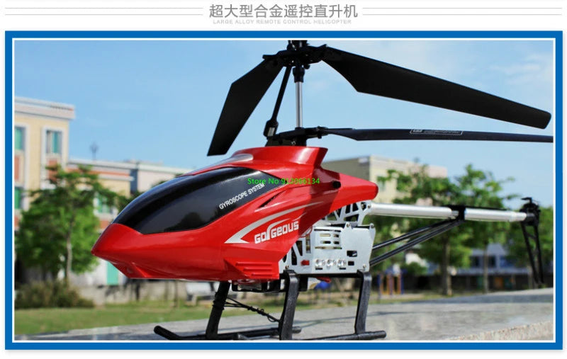 RC 150M Remote Control Large Alloy Electric Helicopter Drone Toy with LED Lights and Anti-Fall Design