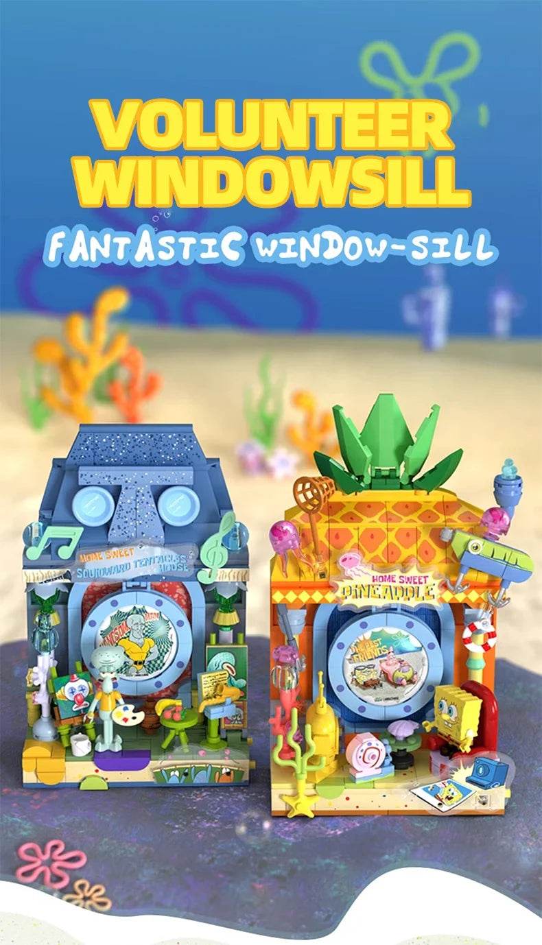 Spongebob Cartoon Krusty Krab Restaurant Building Blocks Toy - ToylandEU