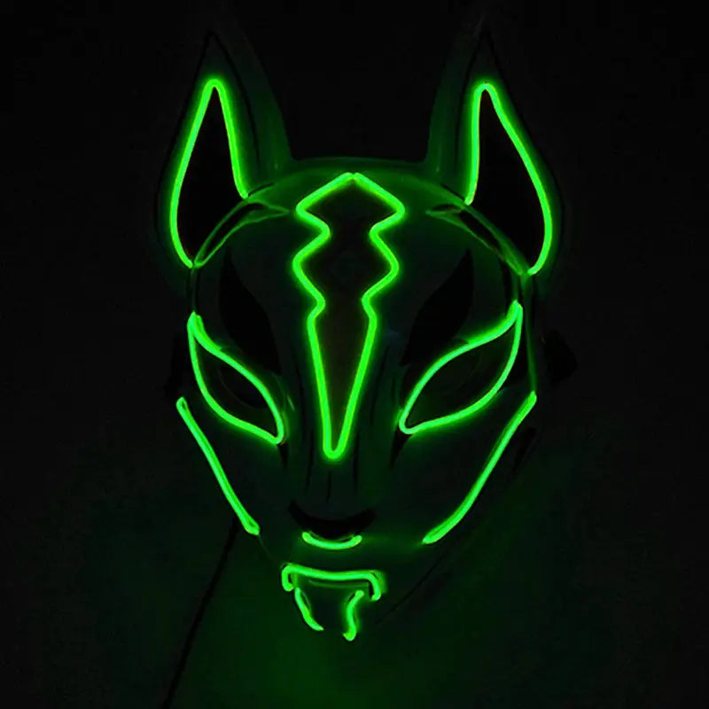 Hot Sale Anime Mask Halloween Cosplay Fox Masks Neon Light up Masks LED Luminous Mask Glow In The Dark Carnival Party Supplies - ToylandEU