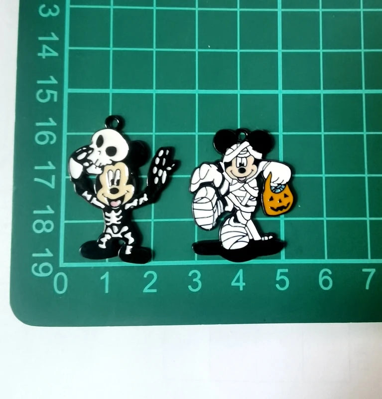 Halloween Pendant Charms | Metal | Keychain DIY | 10 Pieces