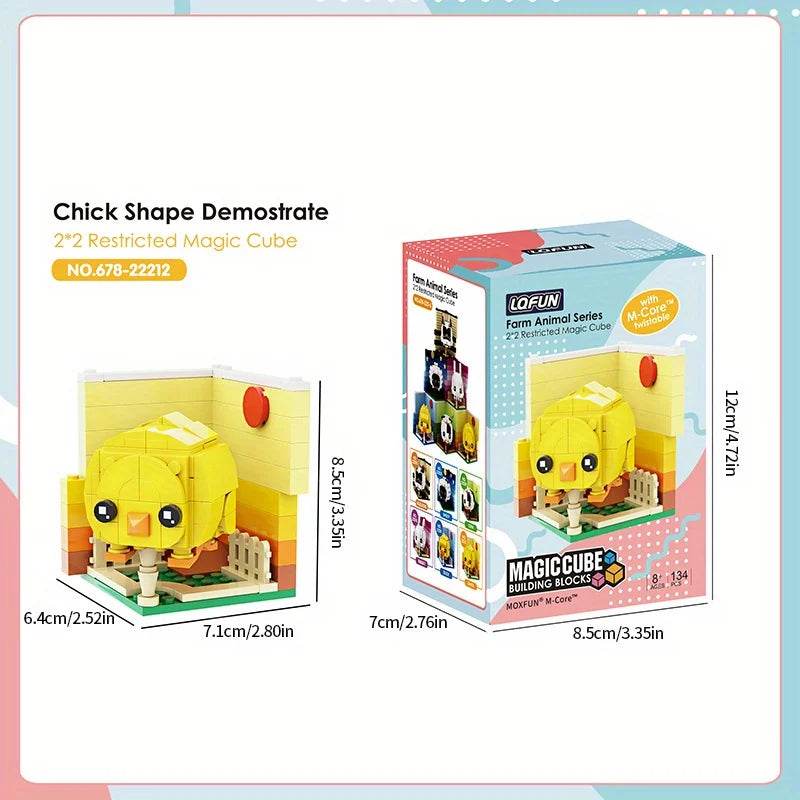 Creative Animal Building Blocks Cute Panda Koala Tiger Rabbit Chicken Model Bricks - ToylandEU