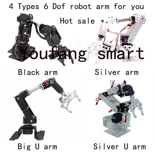6 DOF Robot Arm Starter Kit With Arduino Open Source - ToylandEU