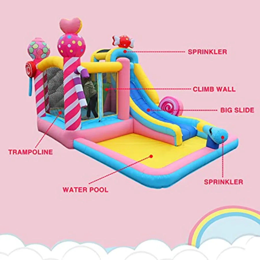 All In One Inflatable Bounce House Water Slide With Blower