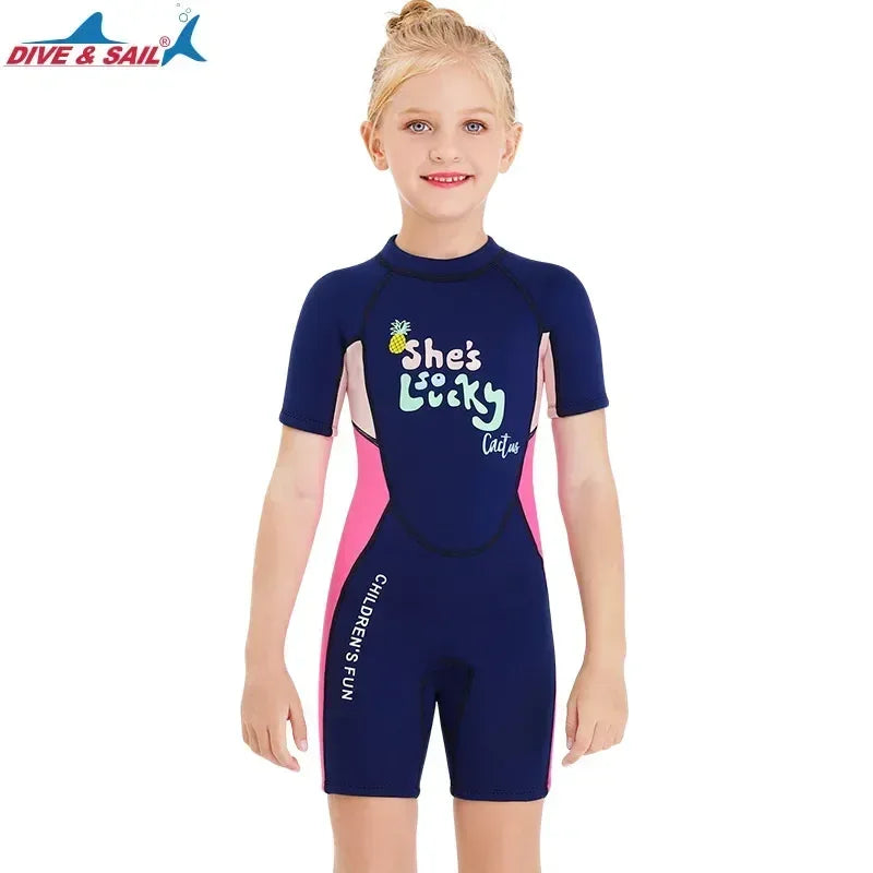 Girls Neoprene Wetsuit 2.5mm Keeps Warm Winter Swimming - ToylandEU