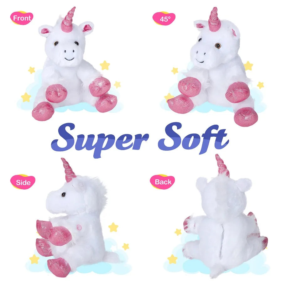 Unicorn LED Stuffed Toys Small and Large Doll Animal White Plush Glow - ToylandEU