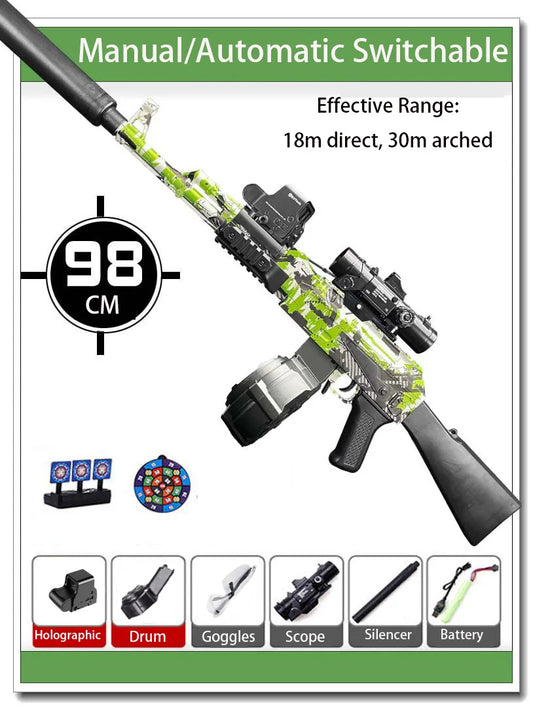 Gel Ball Blaster | Automatic Electric Drive | 30 Meter Range | Adult Use