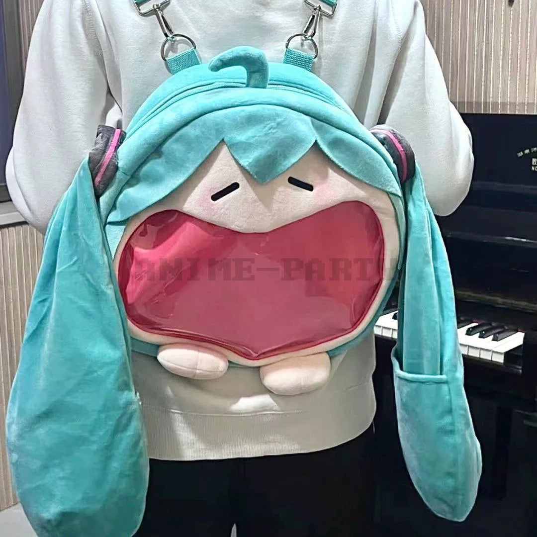 Cute Hatsune Miku Cosplay Plush Backpack Ita Bag for Women with Pink and Blue Size Options - ToylandEU