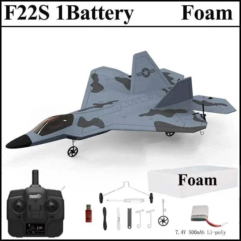 2024 New F22S 2.4G 4CH 3D6G RC Airplane Raptor F22 Warplane - ToylandEU