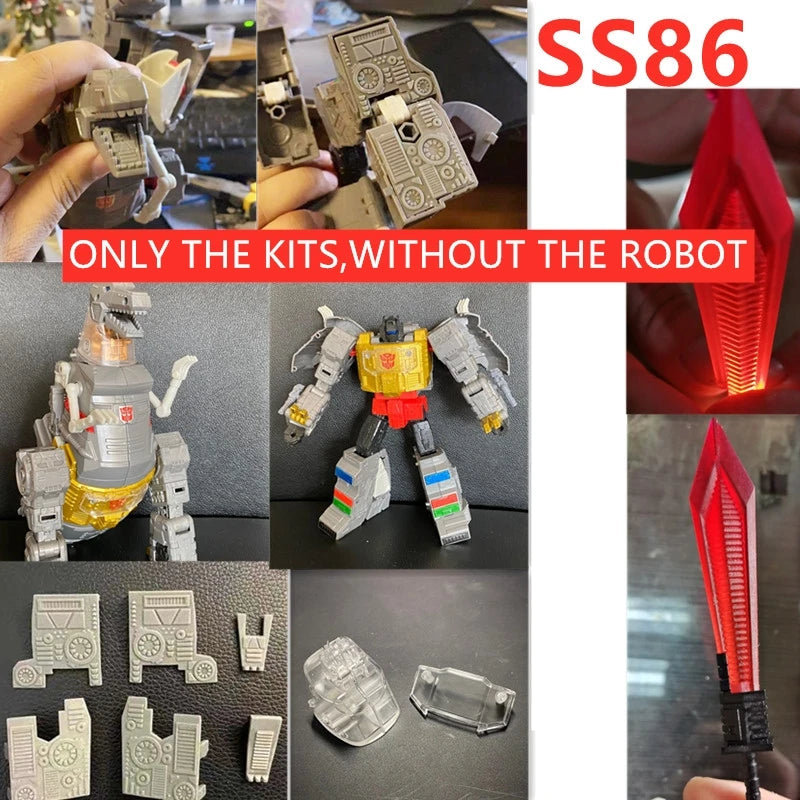 Transparent Upgrade Kit for SS86 Grimlock adaptable with Neck, Chest, Arm, and Head Stickers - ToylandEU