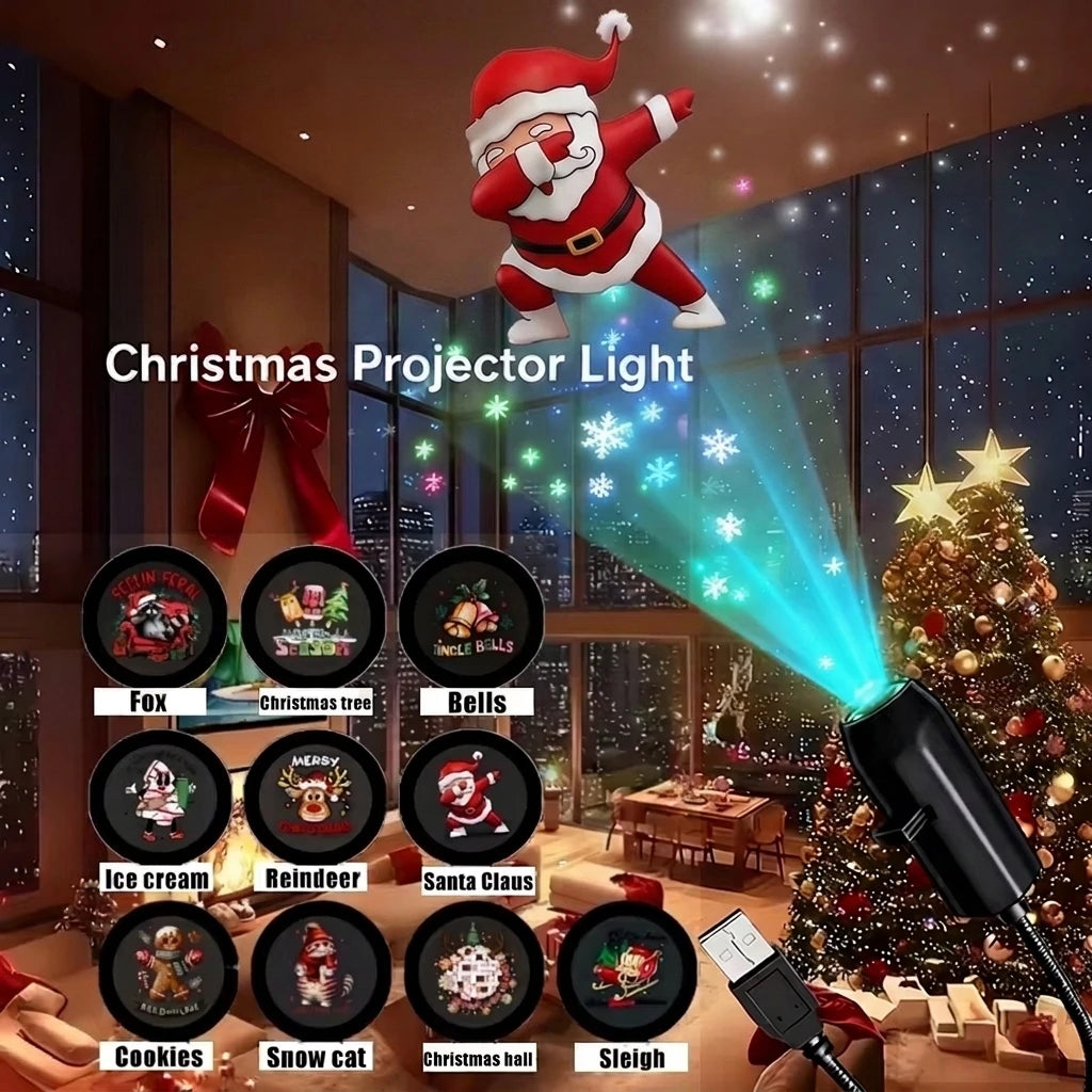 LED Projector Night Light | Adjustable Patterns | USB Ceiling Decor | Pattern Set