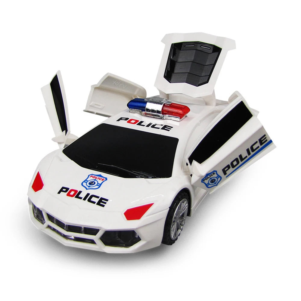 Cool Lighting Music Police Car Toy for Kids with 360 Degree Rotating Wheels - ToylandEU