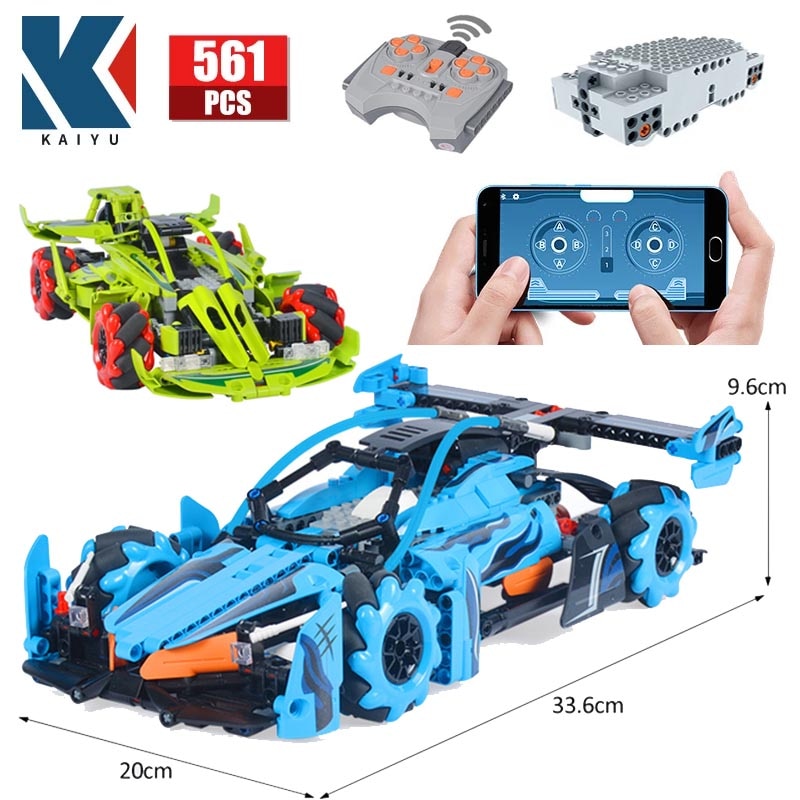 KAIYU 561PCS 4WD City Remote Control Rotating Drift Racing Car Building Blocks - ToylandEU