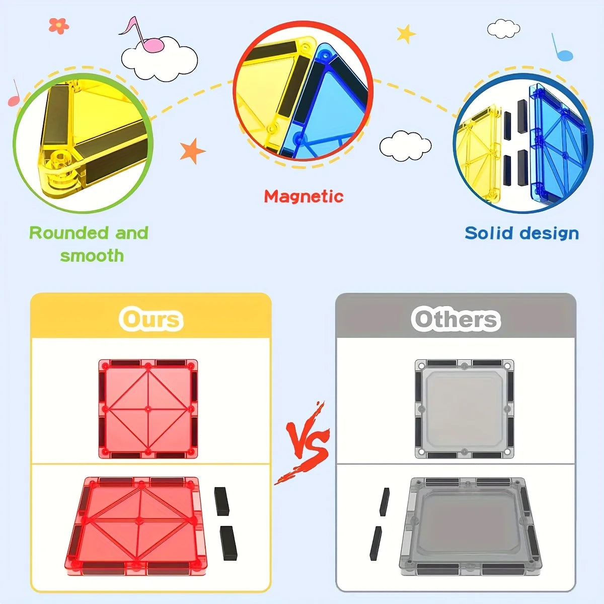 Magnetic Building Blocks | 3D Puzzle | Ages 4-6 Years | Random Colors