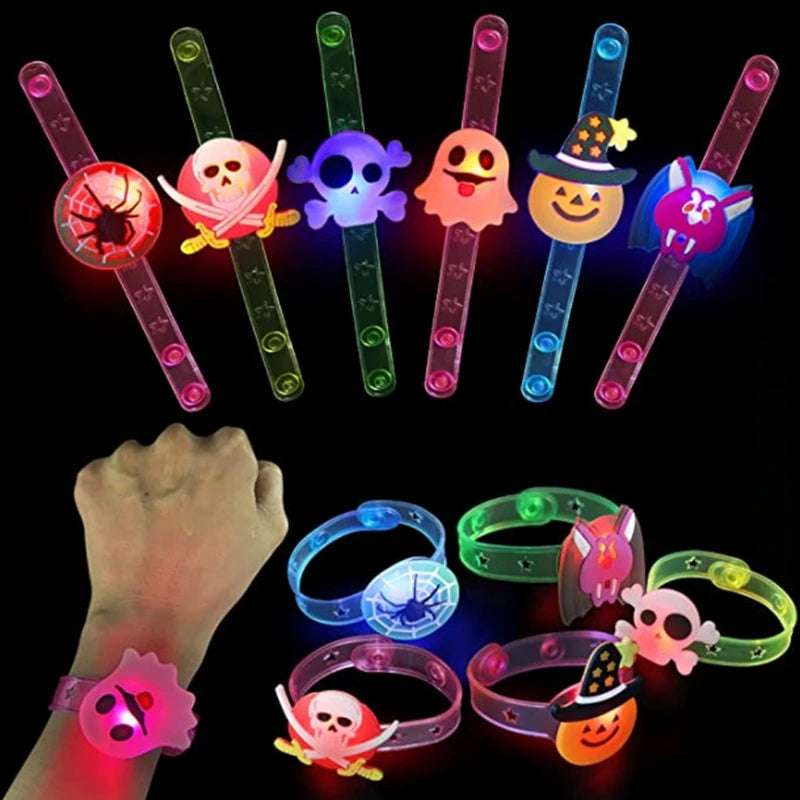 Halloween Glow Ring | Battery Operated | Pumpkin Ghost Design | 5 10 20 Pack