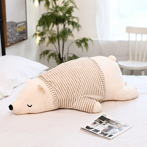 35-95CM Kawaii Dressed Polar Bear Stuffed Animals Big Size Super Soft Toyland EU