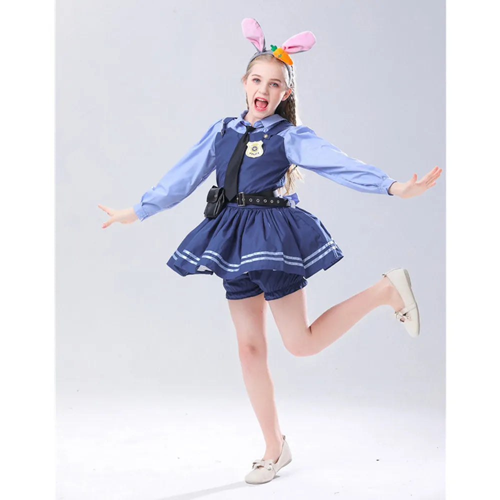 Adorable Judy Hopps Cosplay Costume Set for Girls - Adventure Awaits!