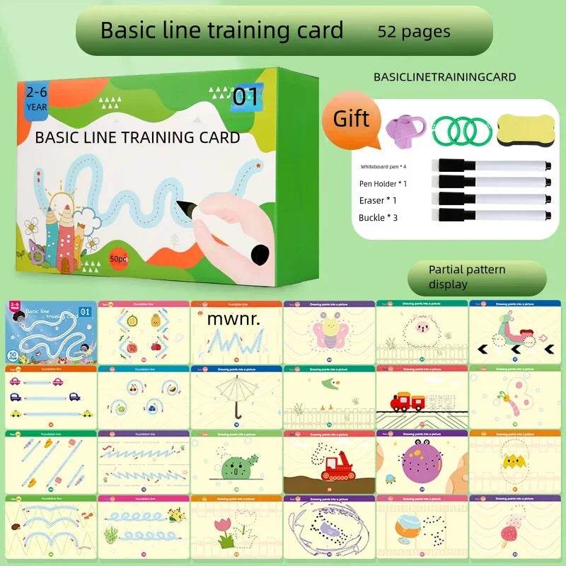 Montessori Magic Drawing Toy Set for Children Pen Control Training Color Shape Math Match Game Toddler Learning Educational Toys - ToylandEU