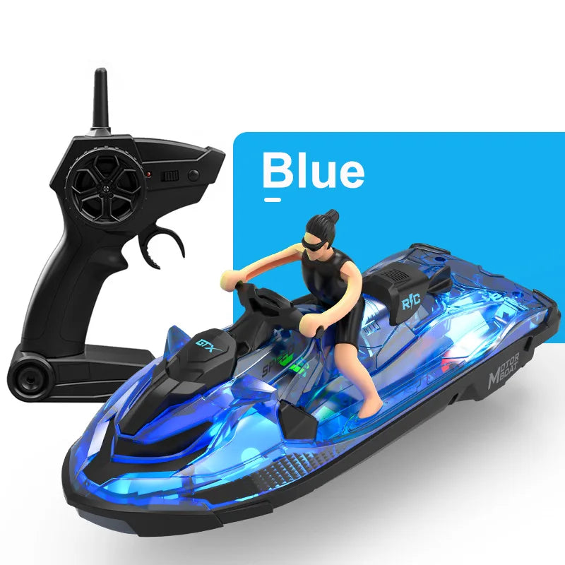 Rc Remote Control Boat 2.4g  Lights Remote Control Motorboat Electric