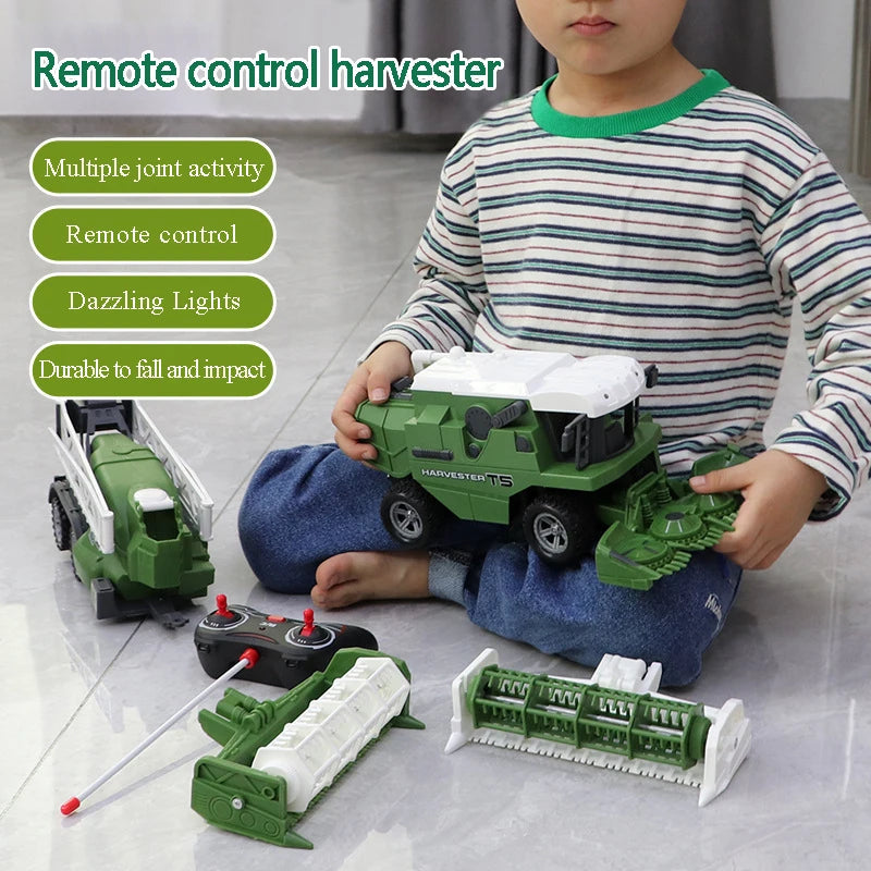 RC Harvester Tractor Truck Model Pusher Simulation Farmer Vehicle With - ToylandEU