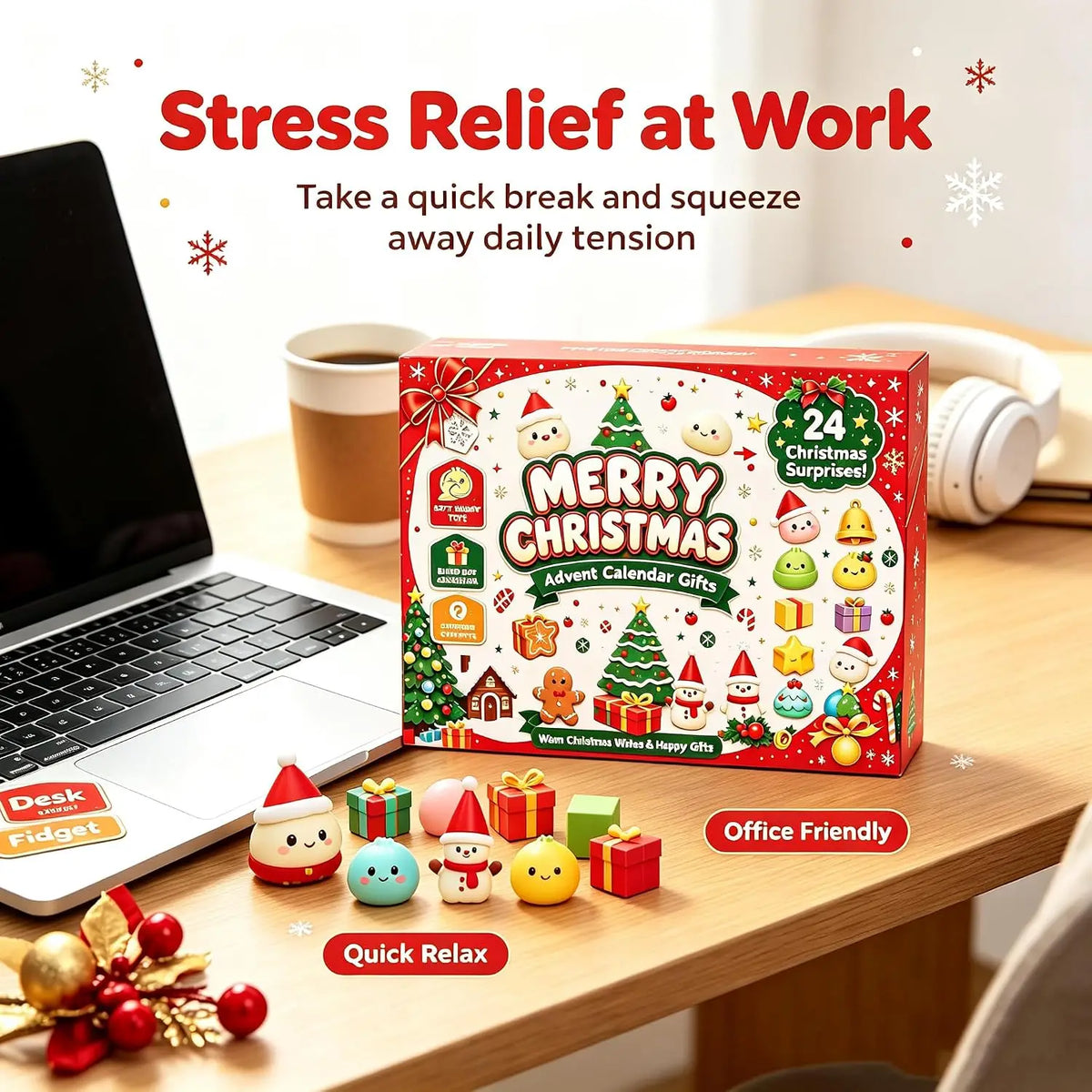 Advent Calendar | 2026 24 Day Fidget Squishies | Sensory Dumpling Surprise Toys | Stress Relief Gift