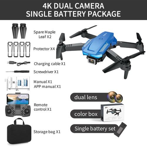 Compact Foldable 4K HD Camera Drone with Three-Sided Obstacle Avoidance ToylandEU.com Toyland EU