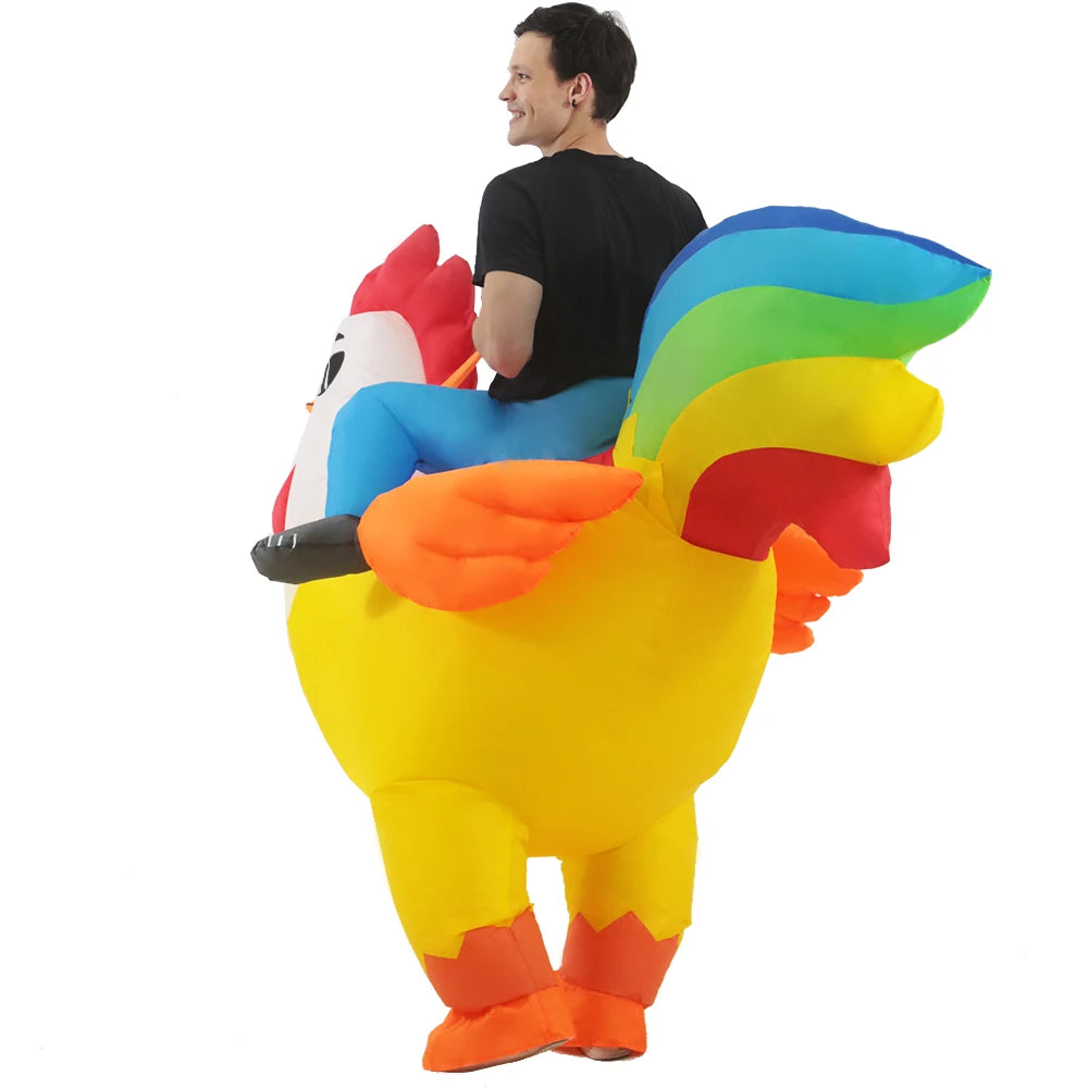 Chicken Jockey Costume | Minecraft Inflatable Chicken | Battery Powered