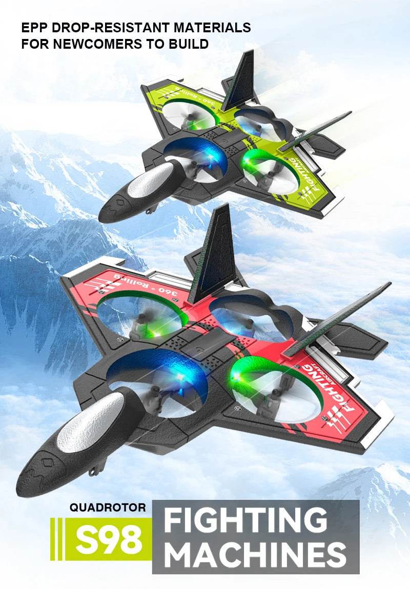 S98 RC Plane Remote Control Aircraft Toy RC Drone Foam Altitude Hold Stunt Kids Gifts - ToylandEU