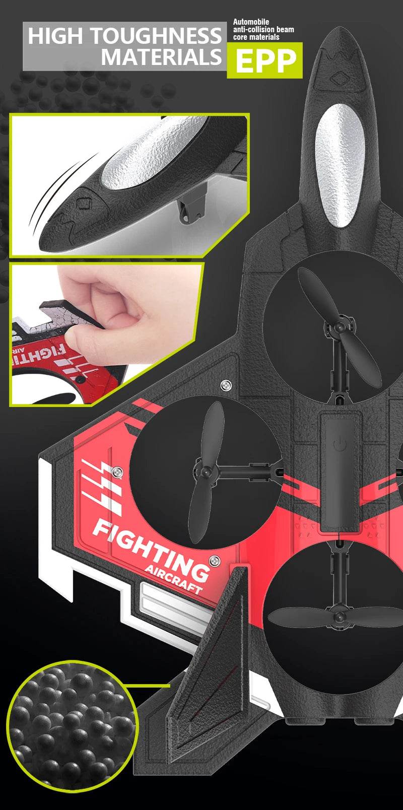 S98 RC Plane Remote Control Aircraft Toy RC Drone Foam Altitude Hold Stunt Kids Gifts - ToylandEU