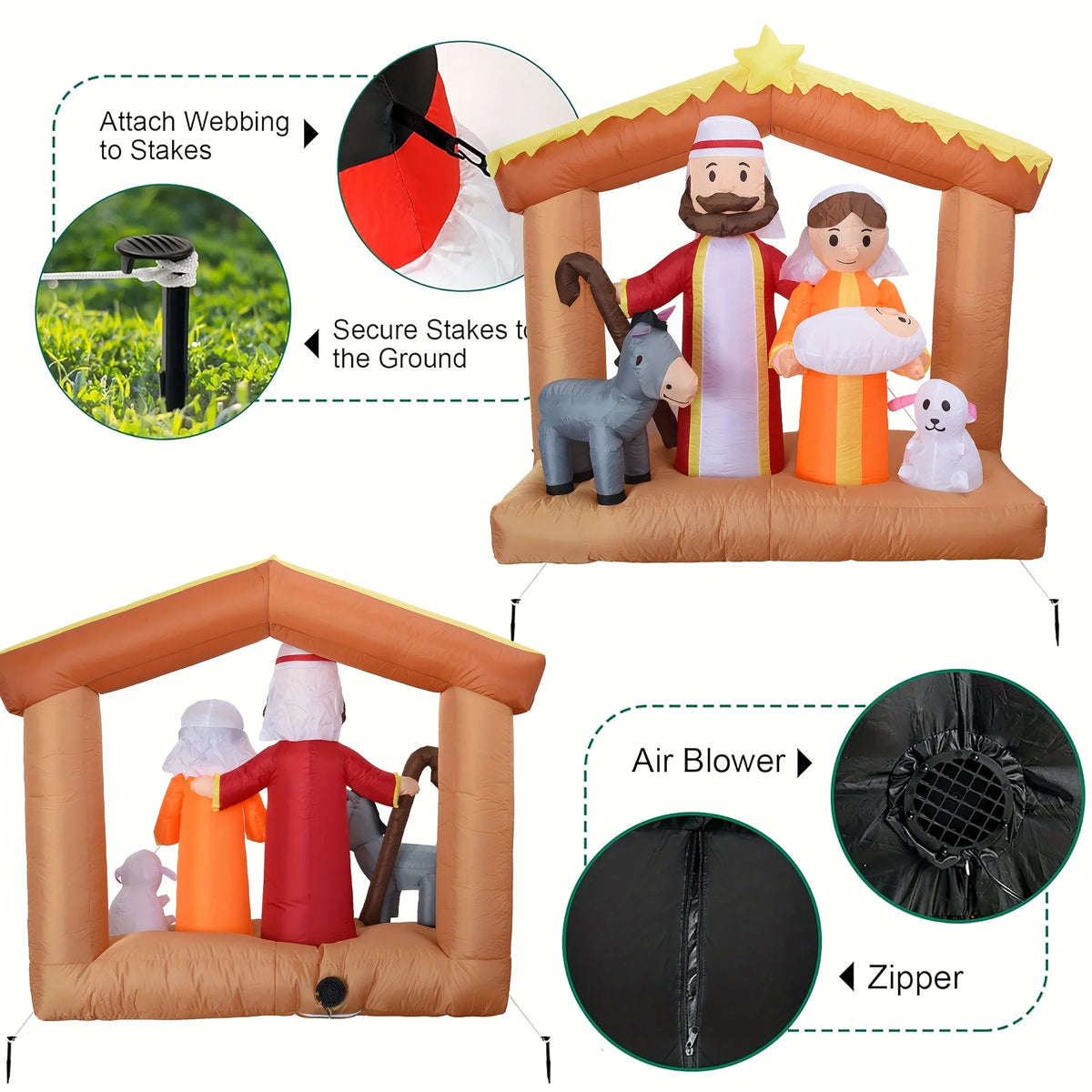 Inflatable Nativity Scene | 6 Ft Led | Outdoor Holiday Decor