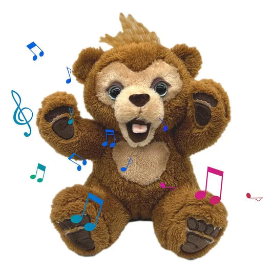 40cm Interactive Plush Curious Bear - Cuddly Companion for Kids