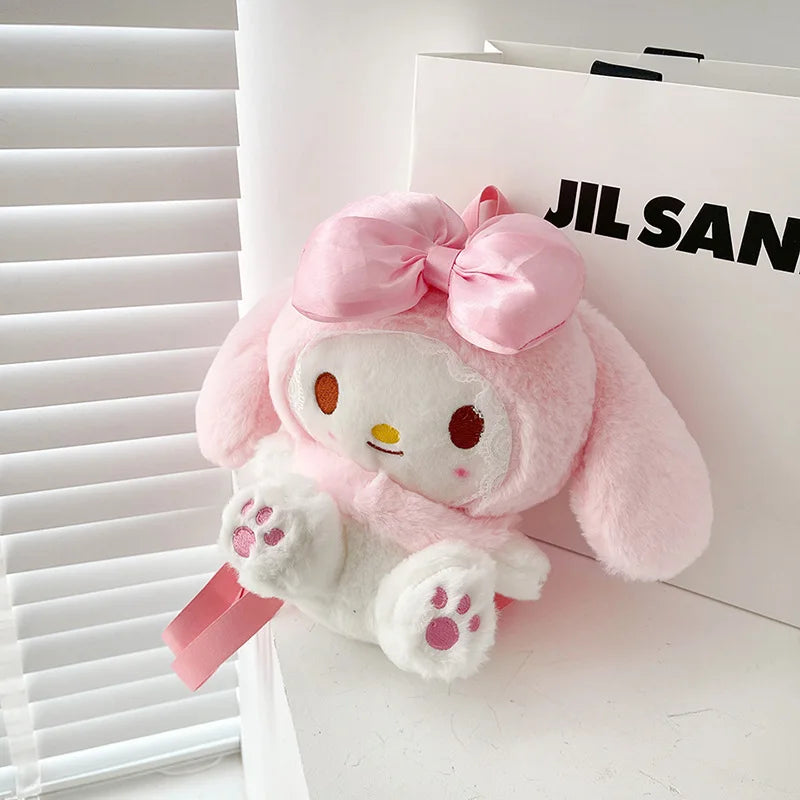 Kawaii Sanrio Melody Plush Backpack - Cute Anime Doll Bag for Everyone