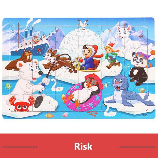 Economy 30piece Montessori 3D Puzzle Cartoon Animal Toys - ToylandEU