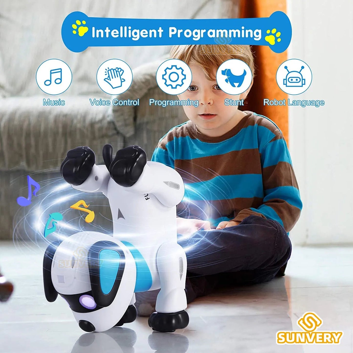 Interactive Robot Dog Toy with Remote Control and Voice Activation