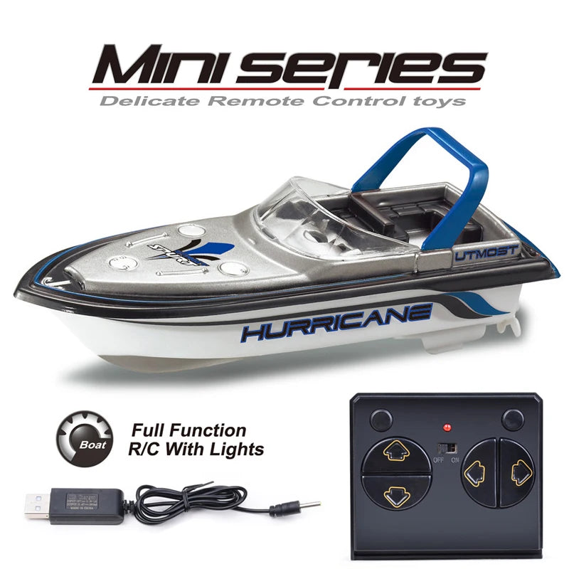 High-Speed Mini RC Boat with Dual Motor and Lights - ToylandEU