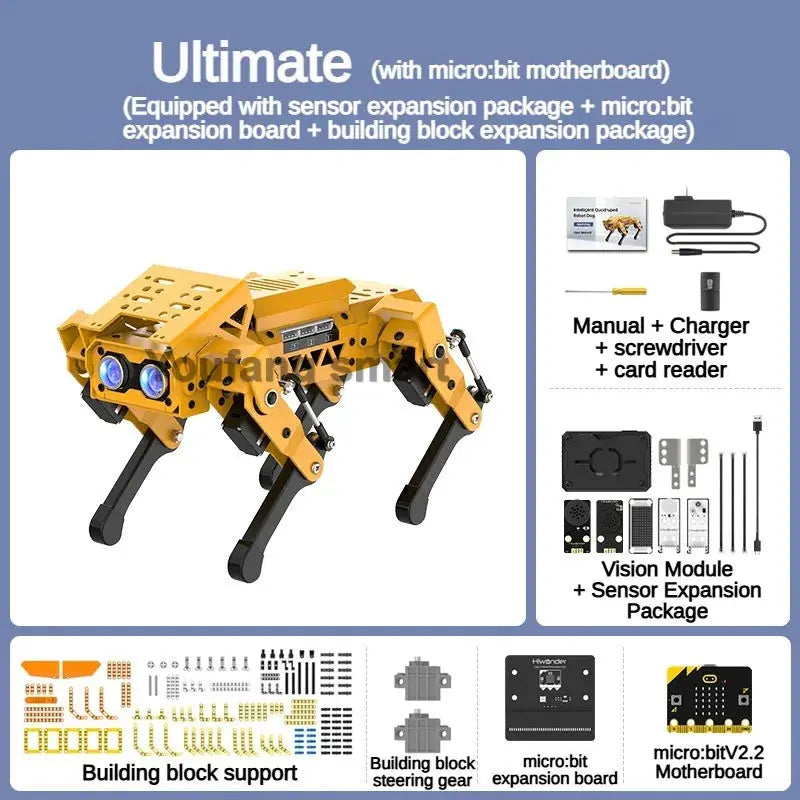 ESP32 Quadruped Visual Bionic Metal Robot Dog For Arduino Robot Kit for Python AI Project for Graphical Programmable Robot Dog - ToylandEU
