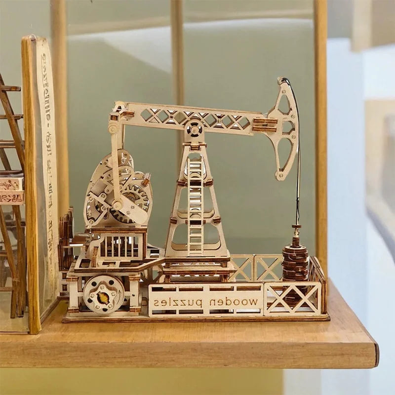 3D Wooden Puzzle | Oil Drilling Rig Model Kit | Engineering Model | Teens and Adults