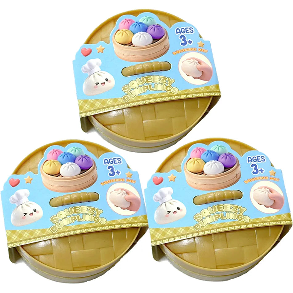 Glitter Dumpling Squishy | 6 Pack | Stress Relief Toy | Comes With Box