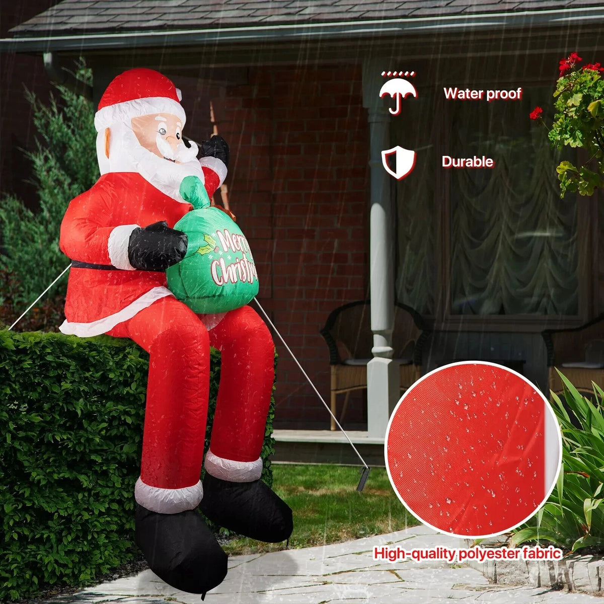 Inflatable Santa Claus | 1.8M LED Lighted | Outdoor Yard Decor | 5Ft
