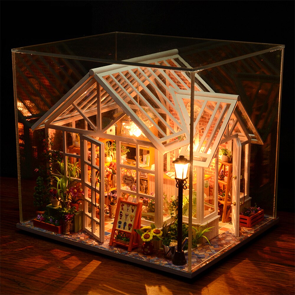 Wooden DIY Miniature Dollhouse with Garden Furniture Kit for Children's Birthday Gift - ToylandEU
