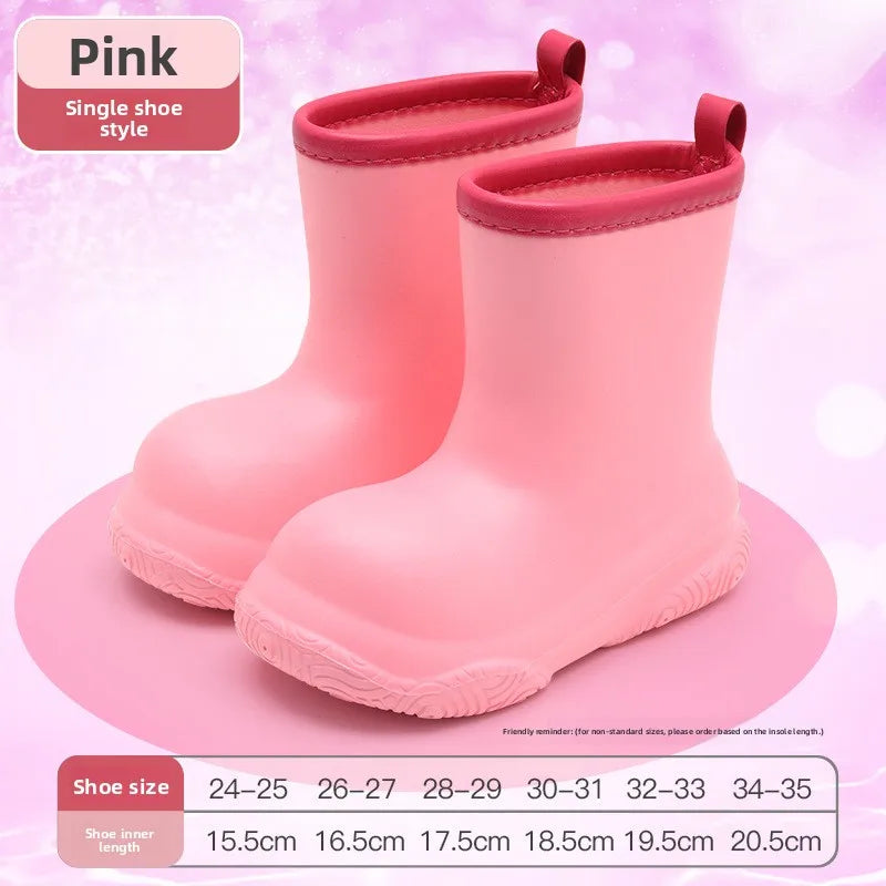 Kids Rain Boots | Waterproof | Eva Soft Sole | Boys Girls Ages 4-6