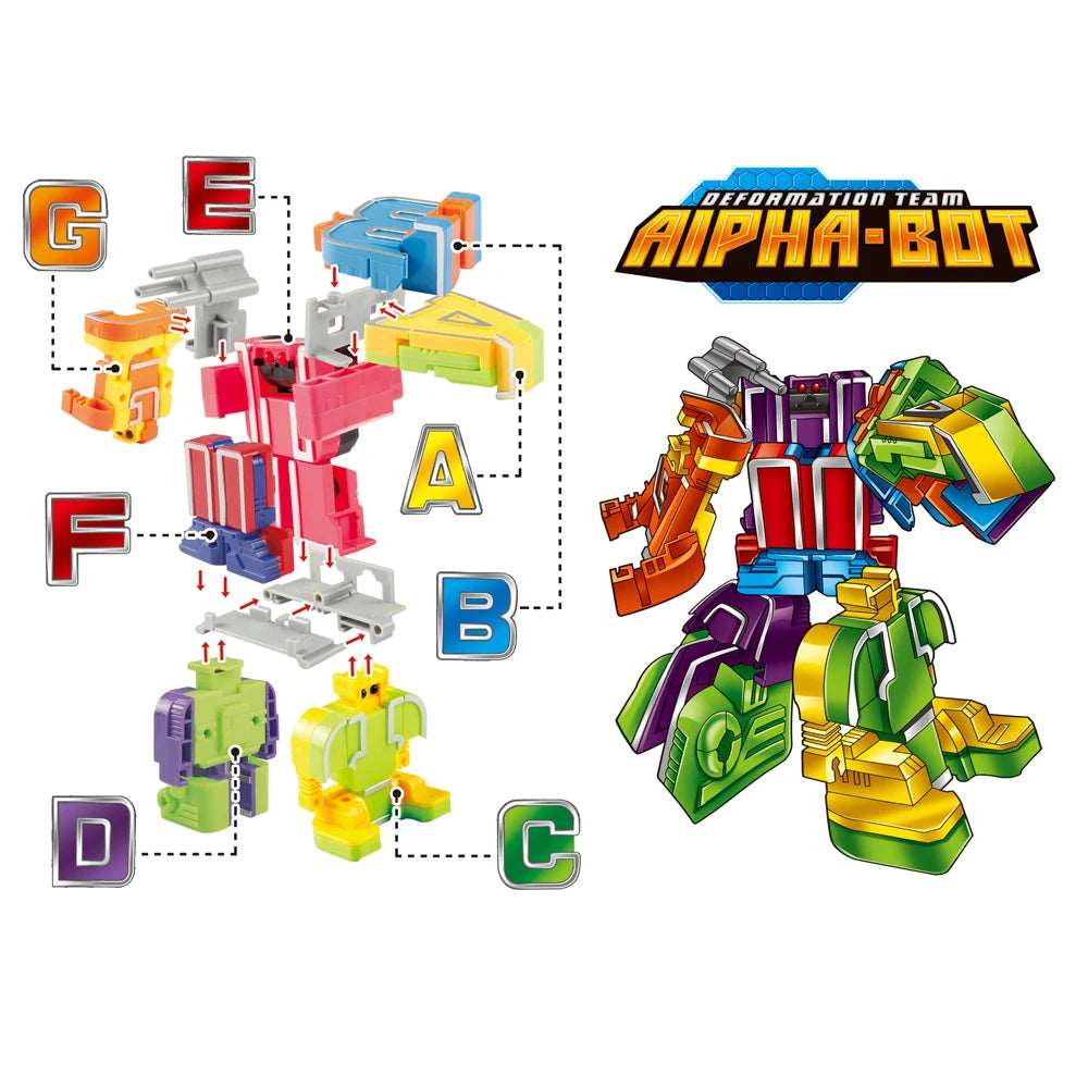 Alphabet Robot adaptable Toy Set - 26 Adaptable Robots for Kids - ToylandEU