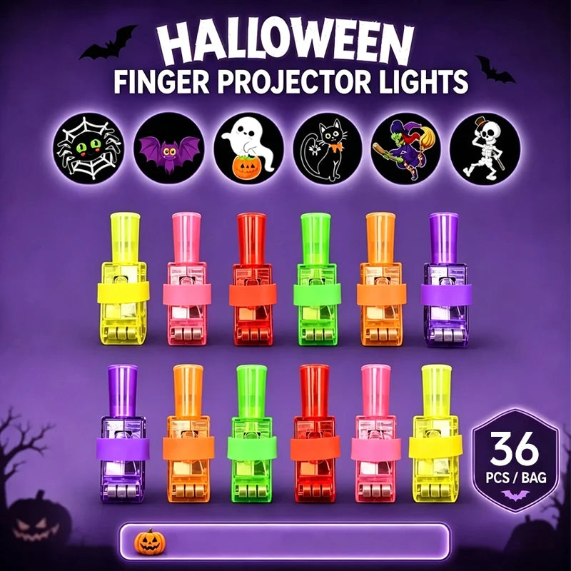 Halloween LED Finger Lights | Pumpkin Shape | Battery Powered | 12 To 48 Pc Pack