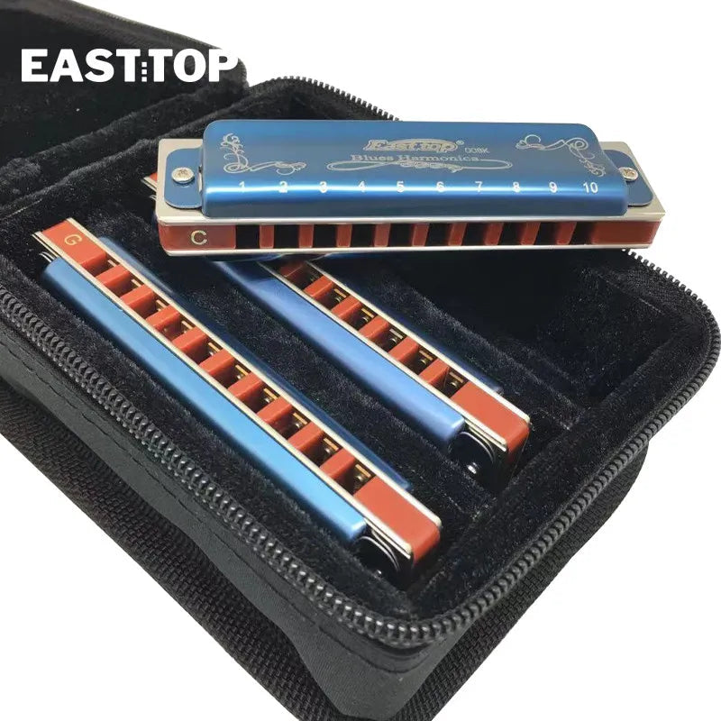 EASTTOP T008K-3 New Harmonica Brass Reedplates Phosphor Bronze Reeds Toyland EU