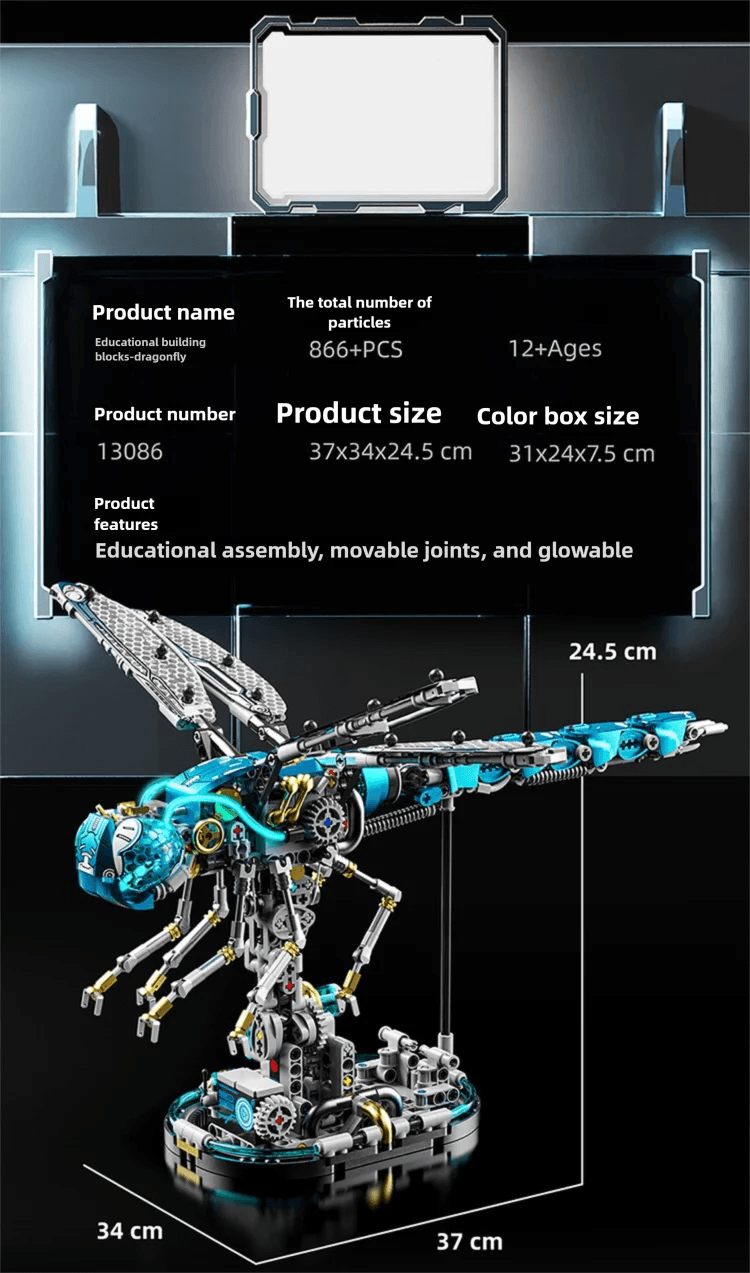 Mechanical Animal Building Blocks Parrot Eagle Whale Beetle Model Bricks With Light Display Kids Toys Gifts - ToylandEU