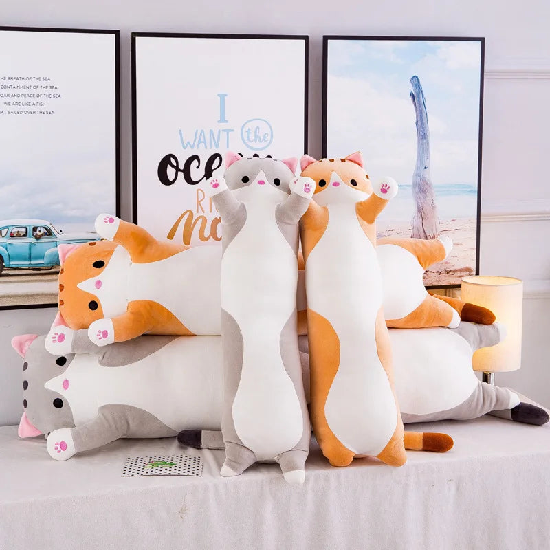 Long Kitten Pillow | Jointed Plush | Toylandeu™