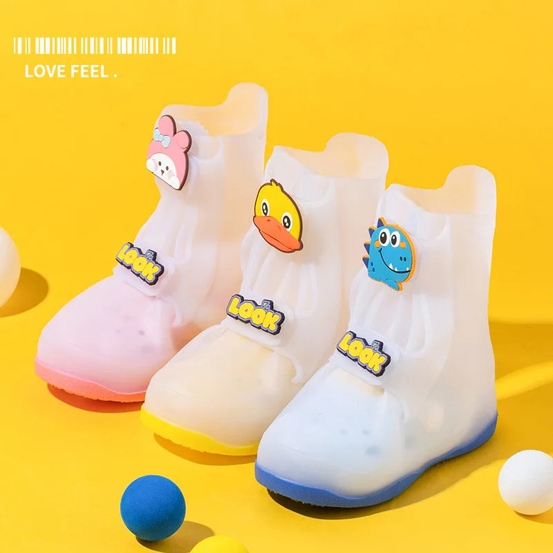 Children Rain Boots | Non-Slip Rubber | Mid-Calf | Pink Blue Yellow Ages 4-6 Yrs